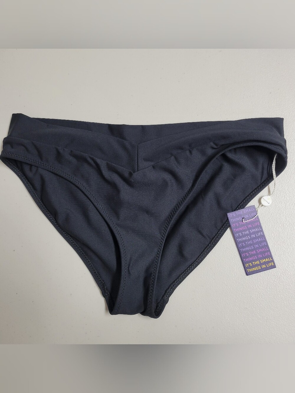 Pepper NWT Black Swim Bikini Bottom - Classic Coverage Size Medium.